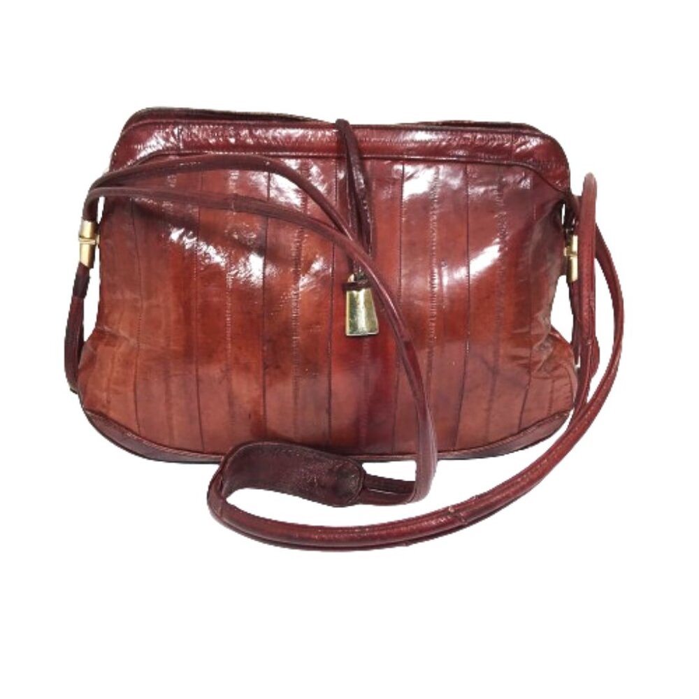 Vintage Oxblood Eelskin Shoulder Bag Korea